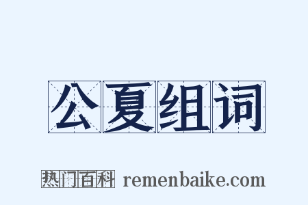 公夏组词是什么意思的图片